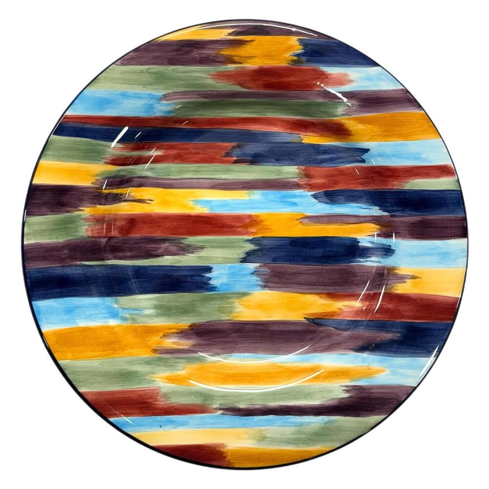 Tabletops Unlimited Madrid Brush Strokes 12.75” Dinner Plate